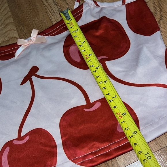 Cherry Print Pajama Top With Bow NWOT - Picture 3 of 8